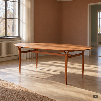 Bruno Mathsson & Piet Hein, dining table, “Superellipse”, Bruno Mathsson International, Sweden.