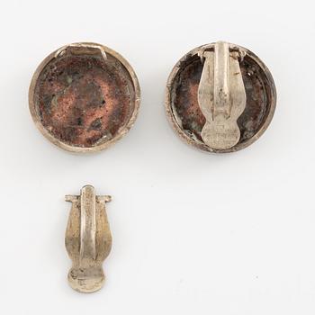 Lars Arby, four pairs of earrings, silver, Gothenburg including 1963 and 1969.