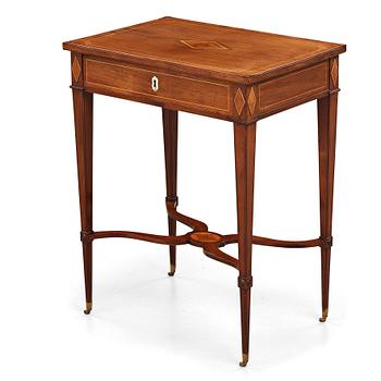 A late Gustavian sewing table by Lars Qvarnberg (master i Stockholm 1801-1813).