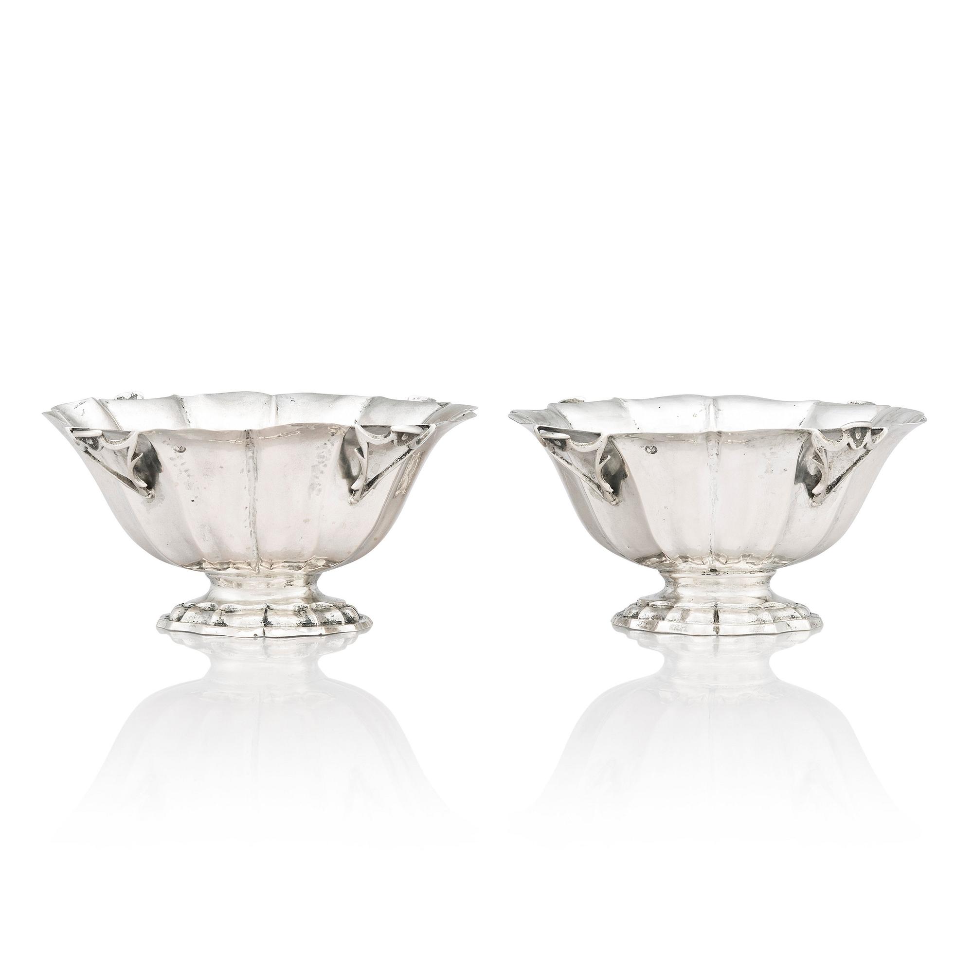 A pair of Italian Silver Sugar Bowls, Venice, mid 18th century.