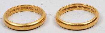 RINGAR, 2 st, 23K guld. Tot 13 g.