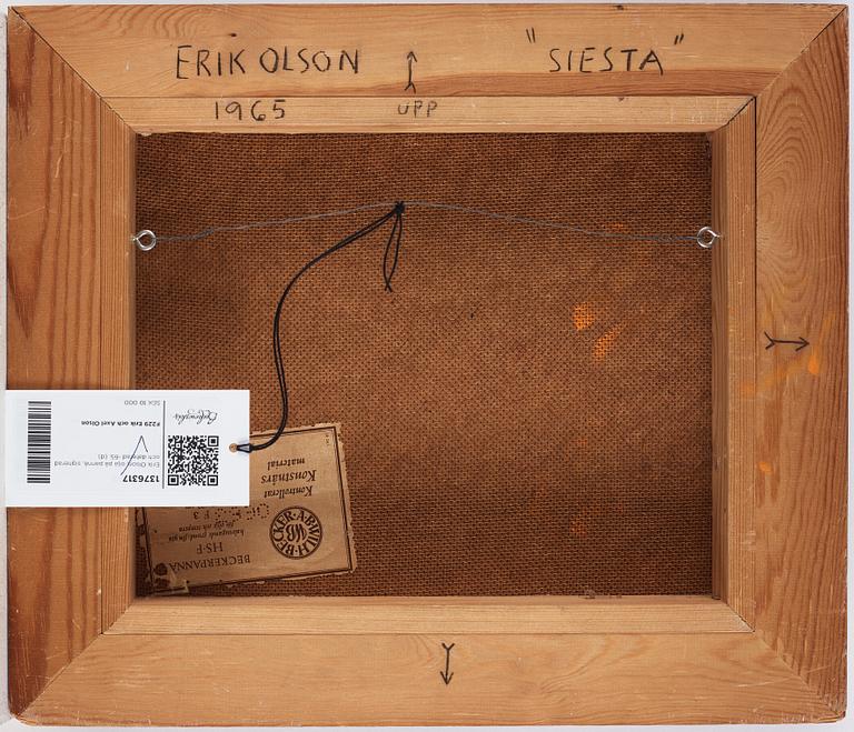 Erik Olson, oil on panel, signed and dated -65.