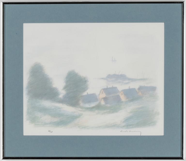 GUSTAV RUDBERG, färglitografi. Signerad och numrerad 209/350.