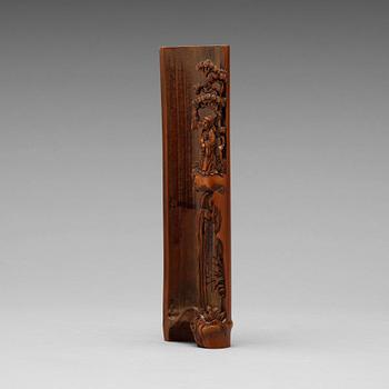 627. A bamboo armrest, Qing dynasty, 19th Century.