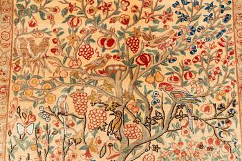 Matta, old Teheran part silk, ca 216 x 136 cm.