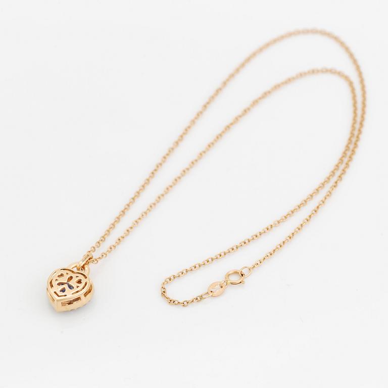 Collier med hjärtformad tanzanit och briljantslipade diamanter.