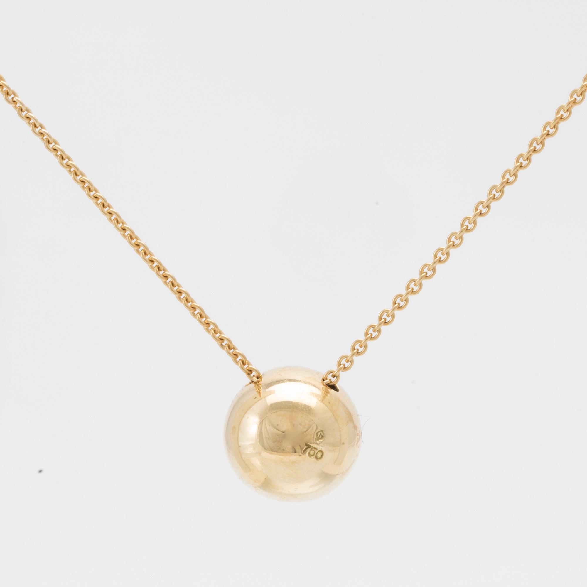 Jacqueline Rabun 18K gold necklace "Cave" set with round brilliant-cut diamonds, for Georg Jensen.