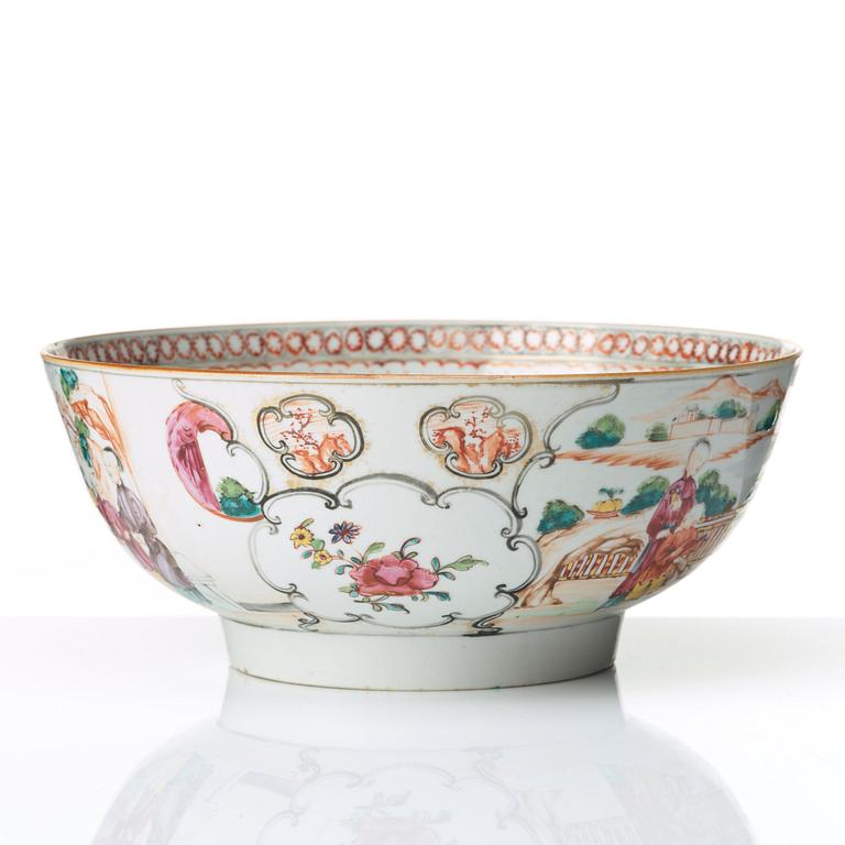 BÅLSKÅL, kompaniporslin. Qingdynastin, Qianlong (1736-95).