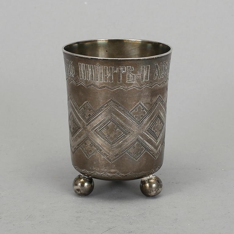 BÄGARE, silver, Moskva, 1878. Vikt ca 90 gram.