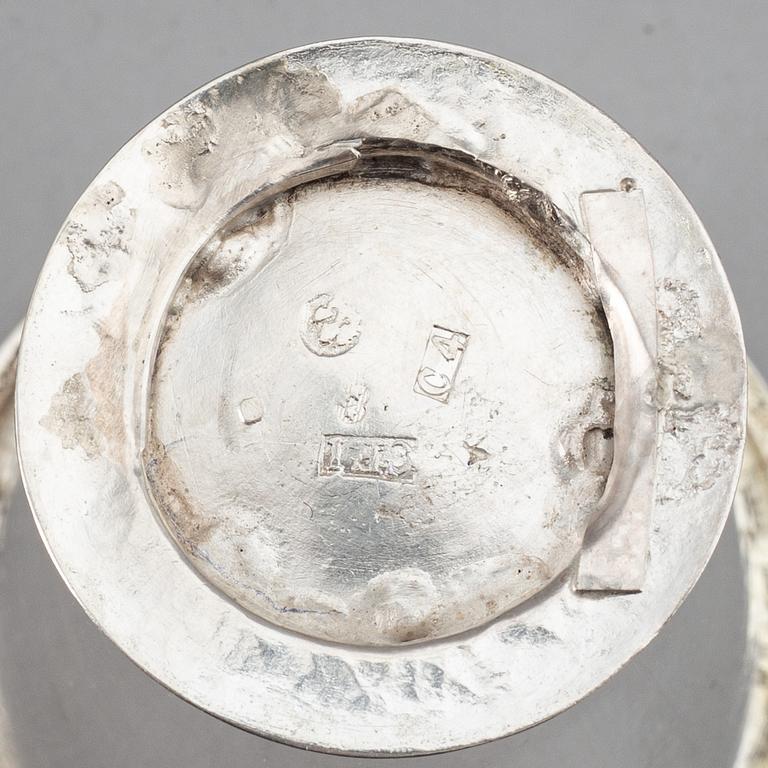 Three Swedish 19th century silver beakers.