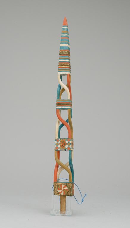 A Swedish 19th century wooden part of a spinning wheel.