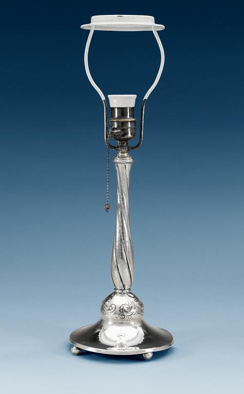 A K Anderson silver table lamp, Stockholm 1925.