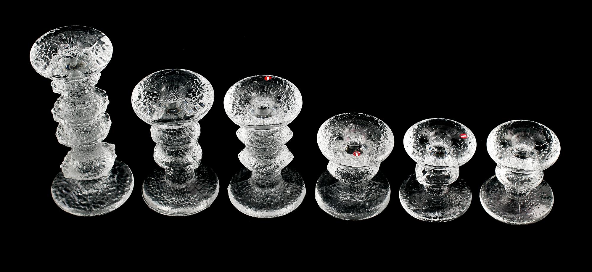 LJUSSTAKAR, 6 st, "Festivo", Timo Sarpaneva, Iittala.