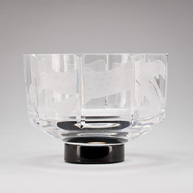 SKÅL, glas. "Cats" signerad Gunnar Cyrén. Orrefors 4688-13.