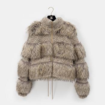 Chanel, a wool and fake fur jacket, A/W 2018/2019, size 34.