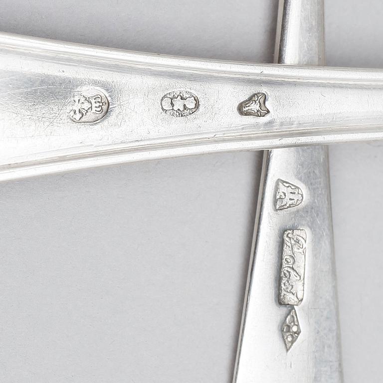 PARTI SILVER, 20 delar, 1800-1900-tal. Vikt ca465g exkl lutfiskbestick.