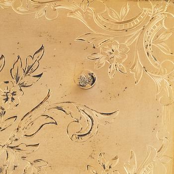 An ottoman empire gilded silver box, Abdul Hamid II's reign (1876-1909).