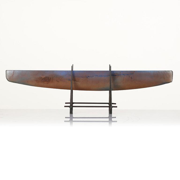 Bertil Vallien, a boat shaped sand cast glass sculpture,  Bullseye Glass Co., Portland, 1997.