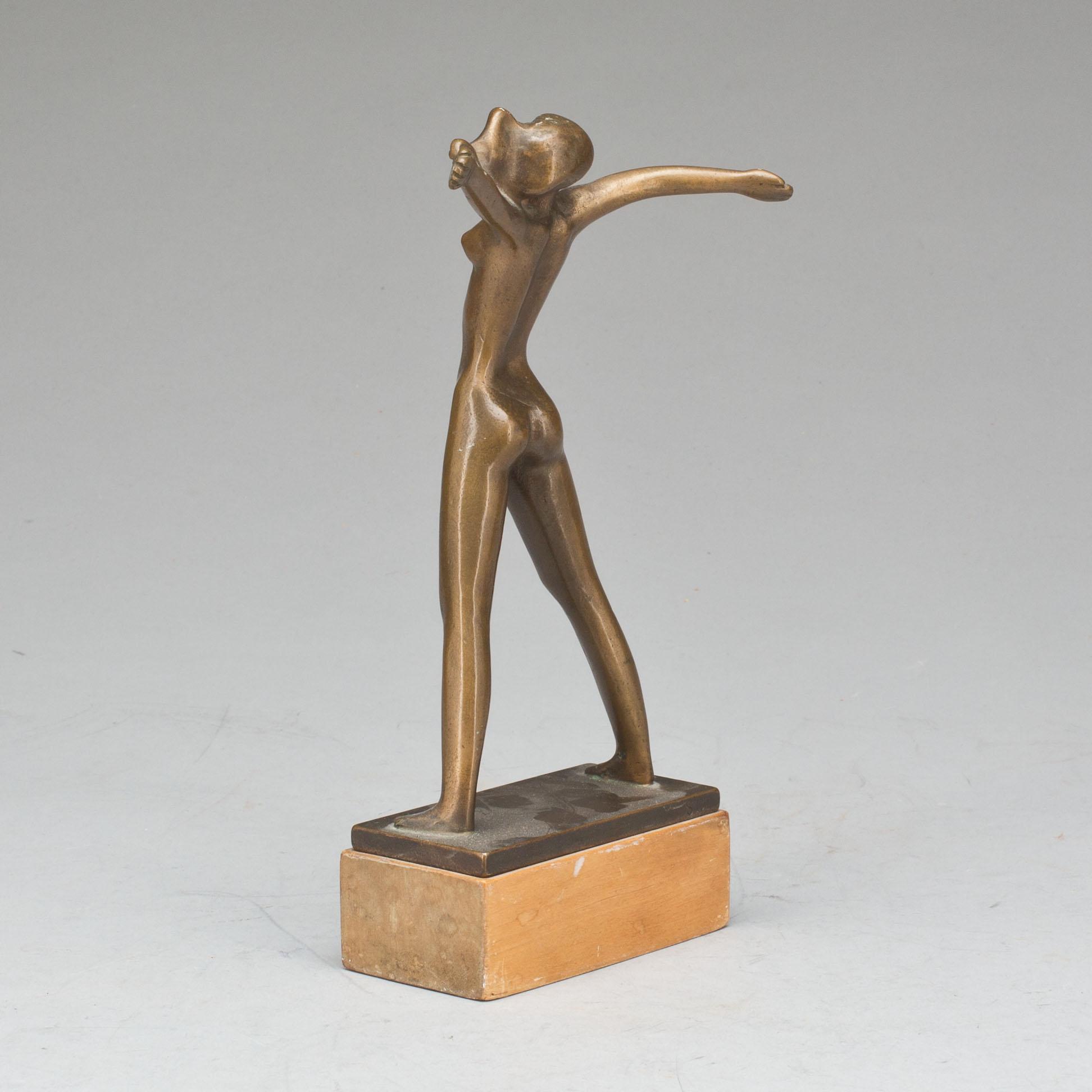 STIG BLOMBERG, skulptur, brons, signerad. Ystad brons.