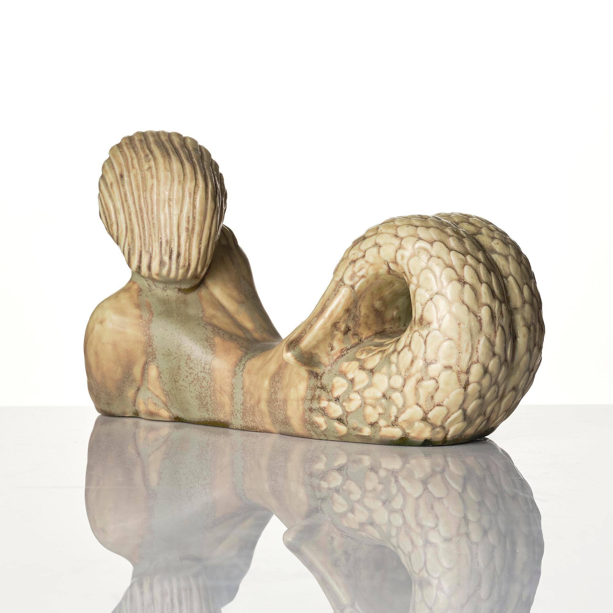 Stig Lindberg, skulptur, "Najad", stengods, Gustavsberg 1940-tal.