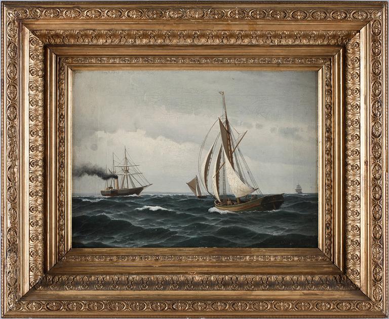 OKÄND KONSTNÄR, olja på duk. 1800-tal.