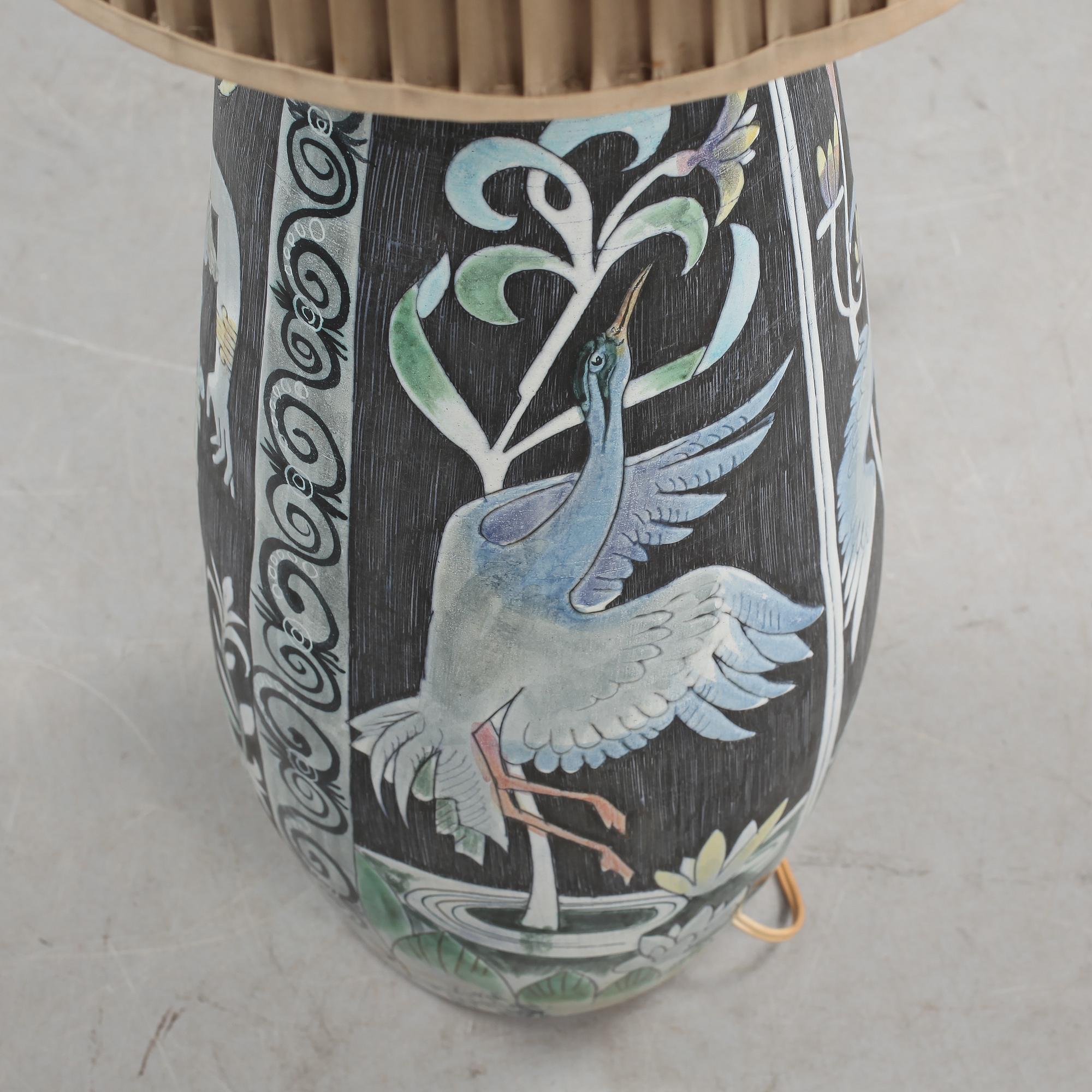 BORDSLAMPA, keramik, Marian Zawadsky, Tilgmans Keramik, signerad och daterad 1958.