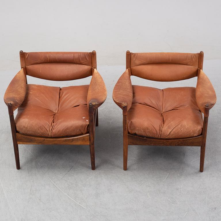 Kristian Vedel, a pair of rosewood 'Modus' easy chairs, Søren Willadsen Möbelfabrik, Denmark, 1960's.