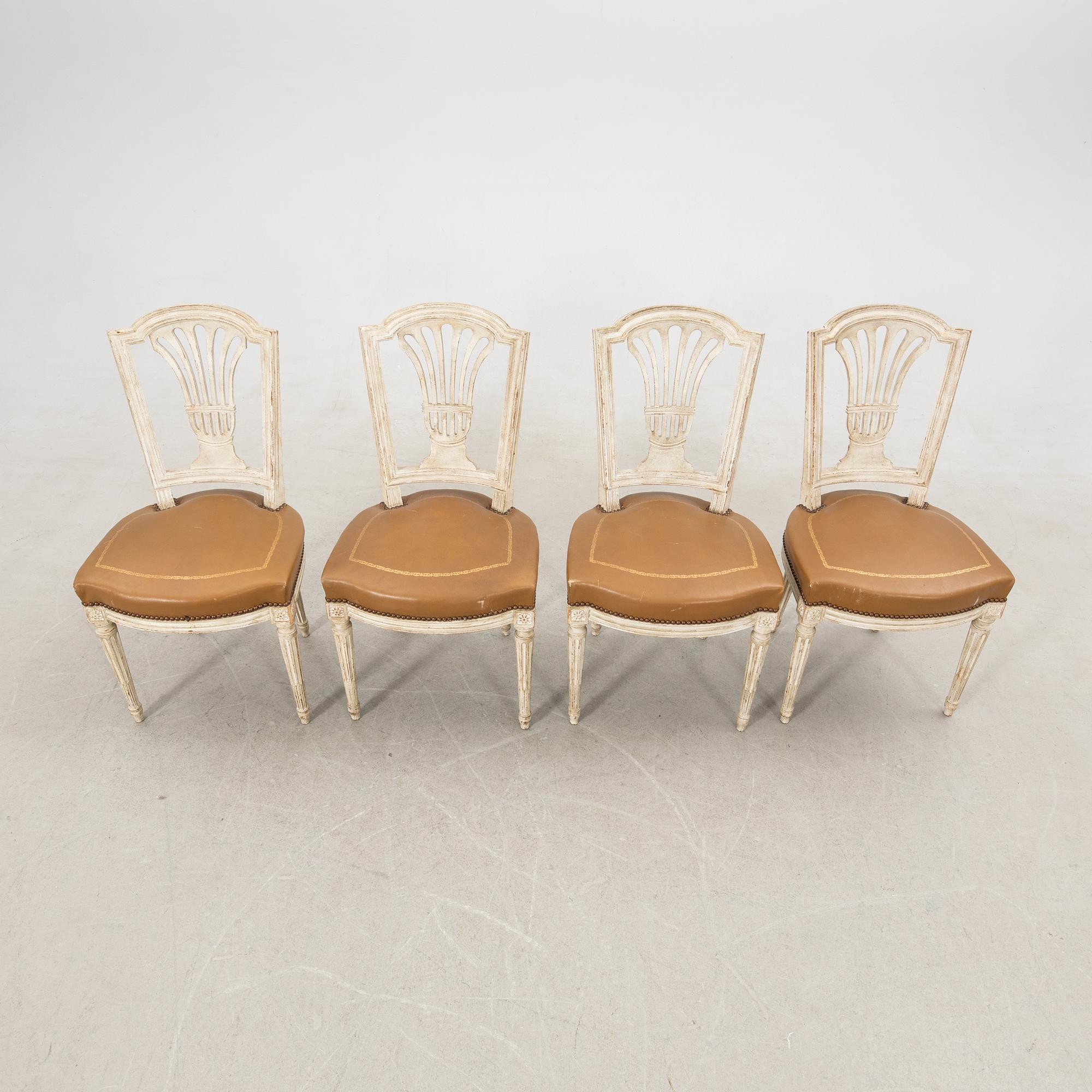 Stolar 4 st Louis XVI-stil 1900-talets andra hälft.