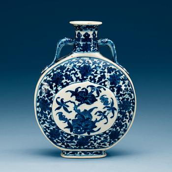 1948. A Chinese blue and white Moonflask, with Qianlong sealmark, presumably Republic.