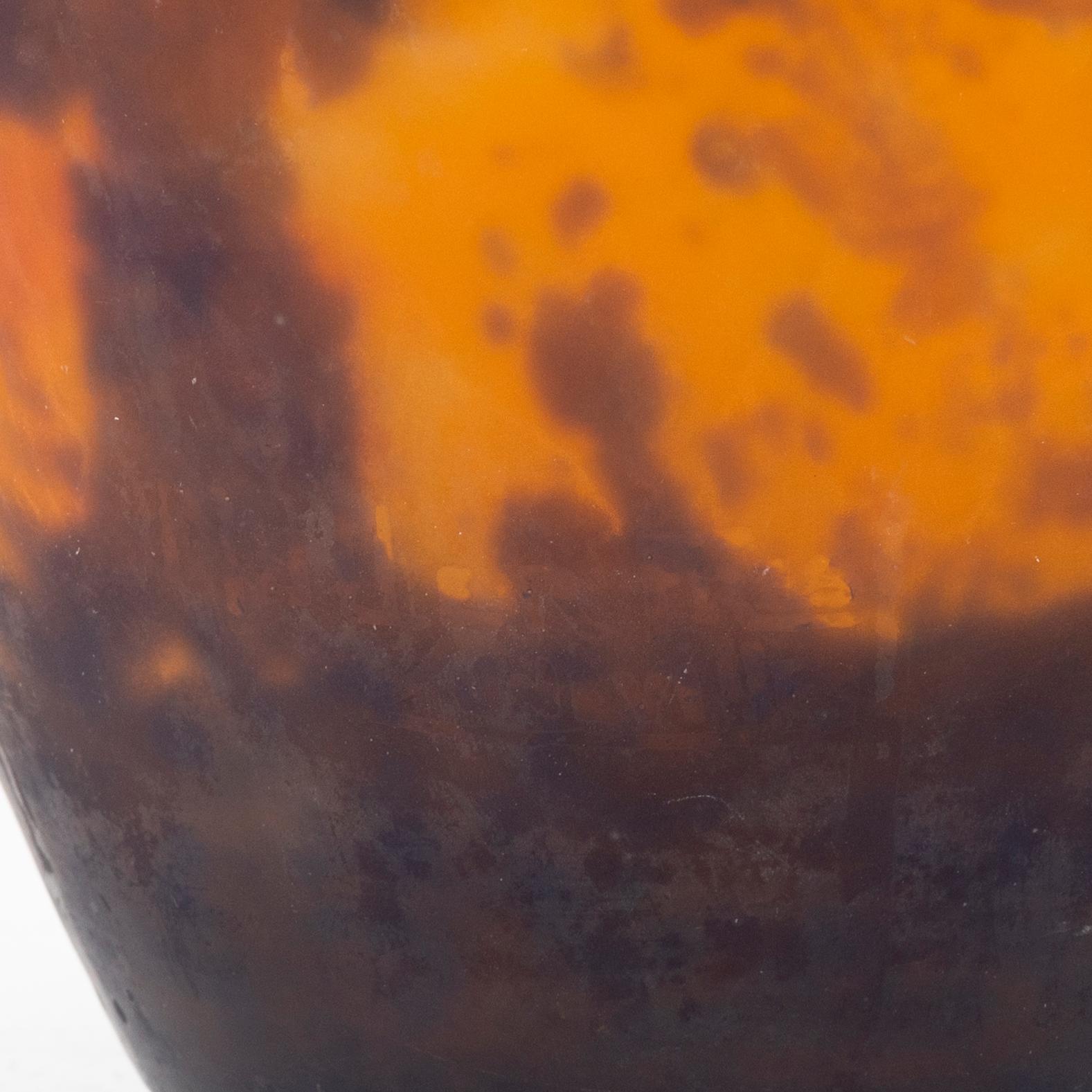 An Art Nouveau glass vase, Muller Frères, Luneville, France.