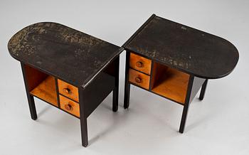 SÄNGBORD, ett par, Otto Schulz, tillskriven, art deco, 1900-talets första hälft.
