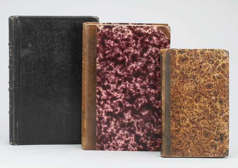 BÖCKER OM GEOGRAFI OCH RESOR, 3 vol, bla "Fregatten Eugenies resa omkring jorden..", del 1, C.Skogman, Stockholm 1854.