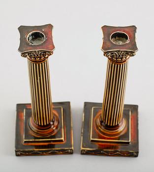 LJUSSTAKAR, 1 par, majolika, Gustafsberg år 1900.