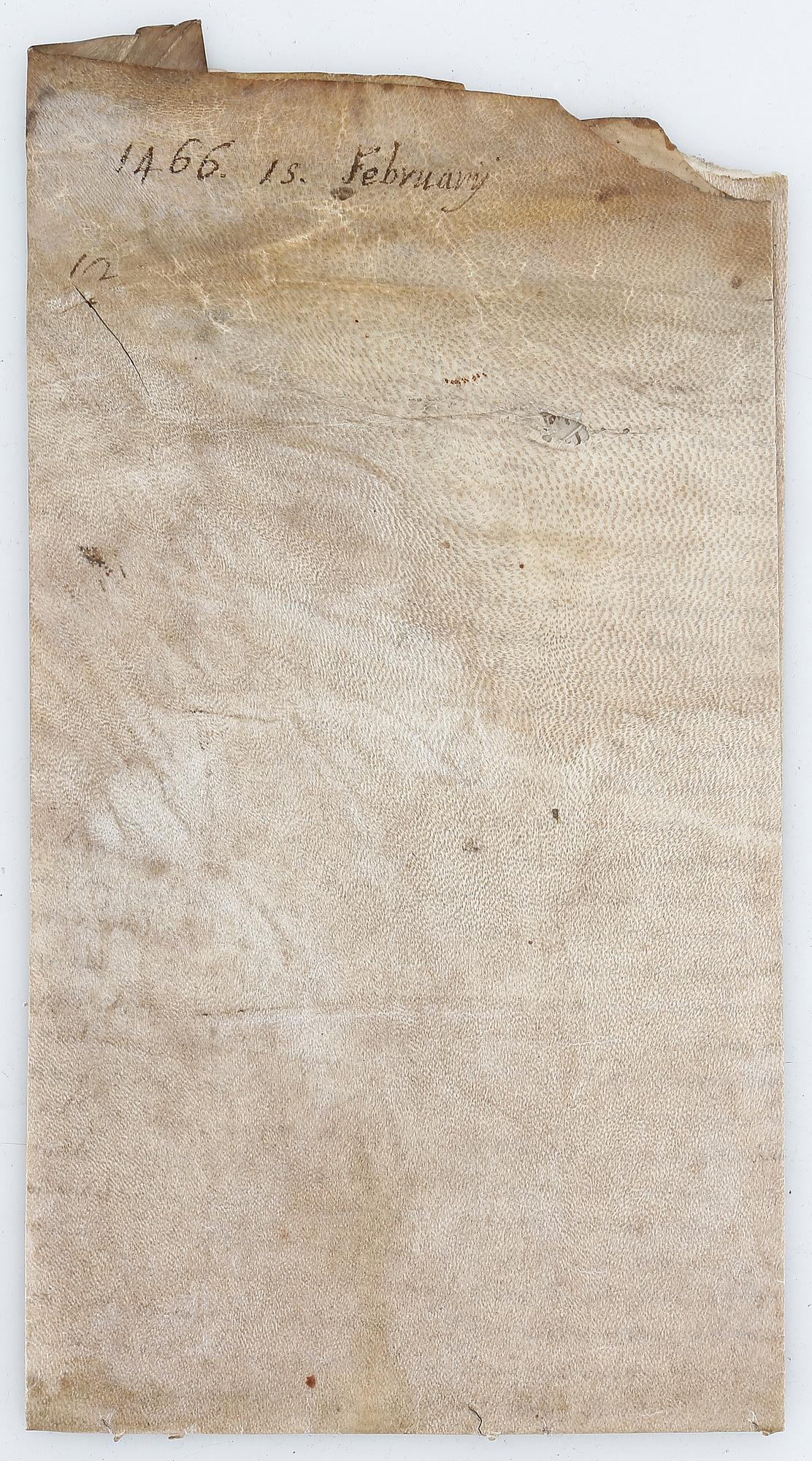PERGAMENTDOKUMENT, daterat 15 februari 1466 resp 1481-82.