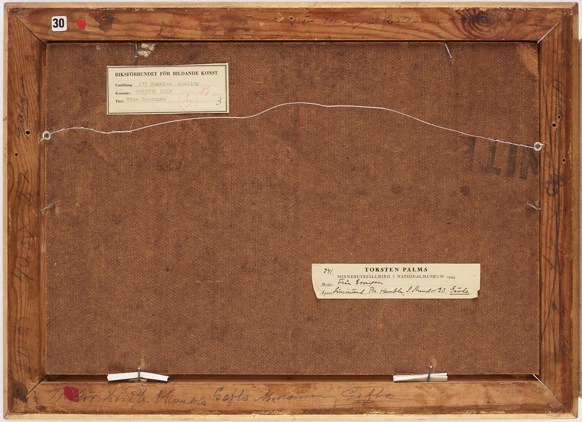 TORSTEN PALM, oil on panel, signed T.P.