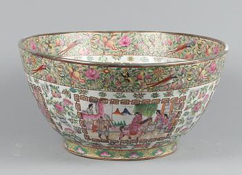 PUNCHSKÅL, porslin, Kanton, Kina, 1900-tal.
