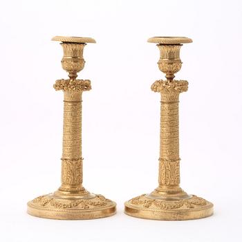 A pair of Empire candlesticks.