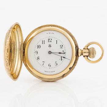 Waltham, pocket watch, hunter case, 42 mm.