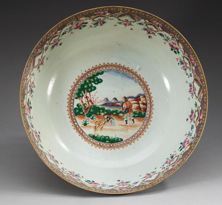 BÅLSKÅL, kompaniporslin. Qing dynastin, Qianlong (1736-95).