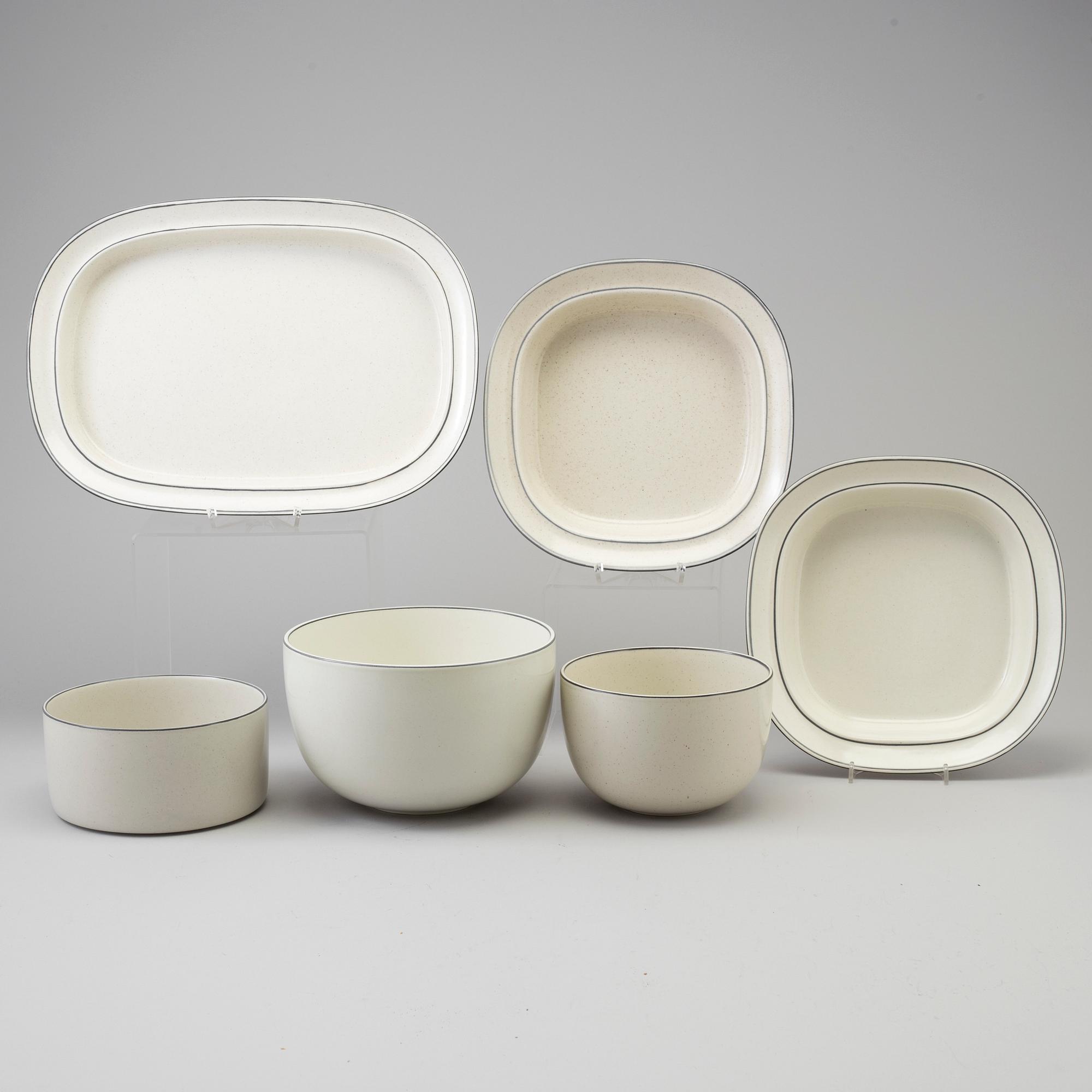 A 38 pcs stoneware service, 'Birka', by Stig Lindberg for Gustavsberg, second half of the 20th century.