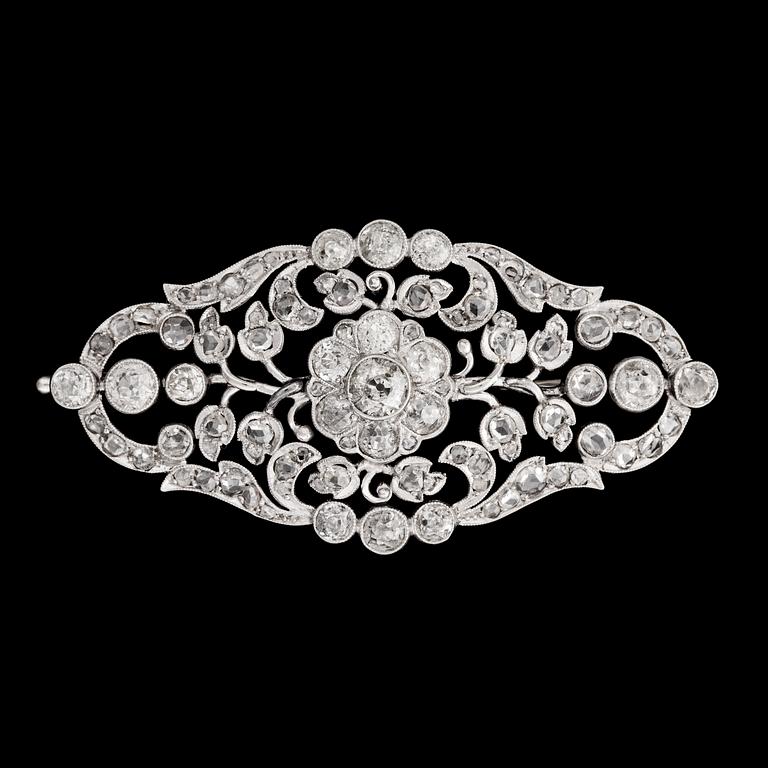 An antique cut diamond brooch, Malmö 1944.