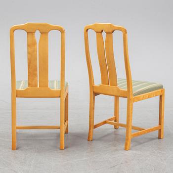 Carl Malmsten, a set of six 'Ambassadör' chairs and a 'Herrgården' dining table, second half of the 20th Century.