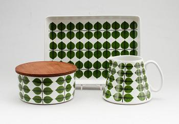 FAT, TILLBRINGARE SAMT SKÅL, porslin, "Berså", Stig Lindberg, Rörstrand.