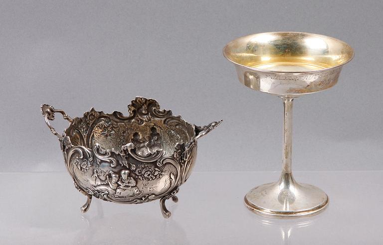 SKÅL SAMT POKAL, silver, GAB 1924 resp Tyskland 1900-talets första hälft.