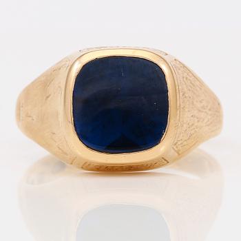 KLACKRING, blå sten, svenska stämplar, 1938.