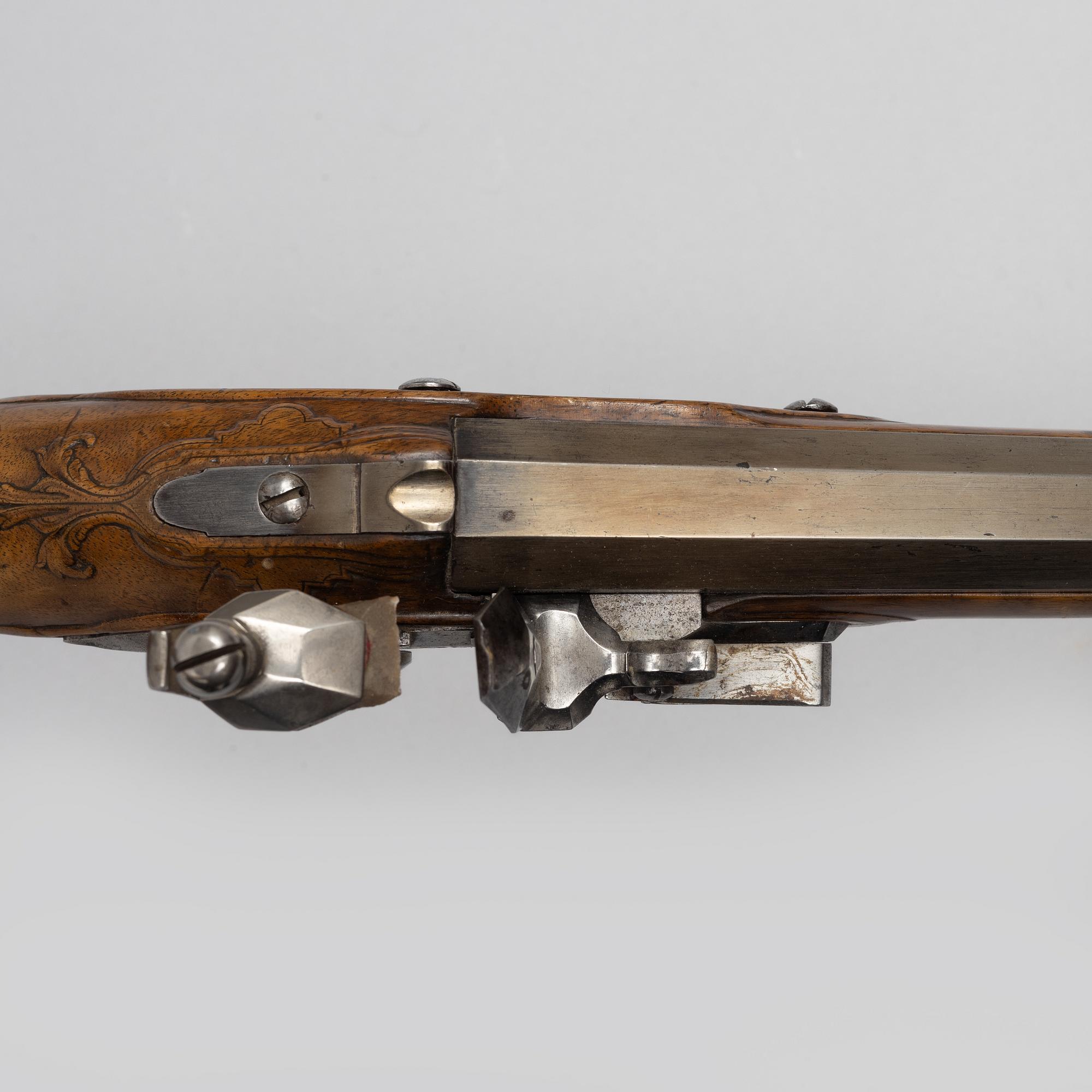 Flintlock gun, signed David Bars, Stockholm (1686-1759).