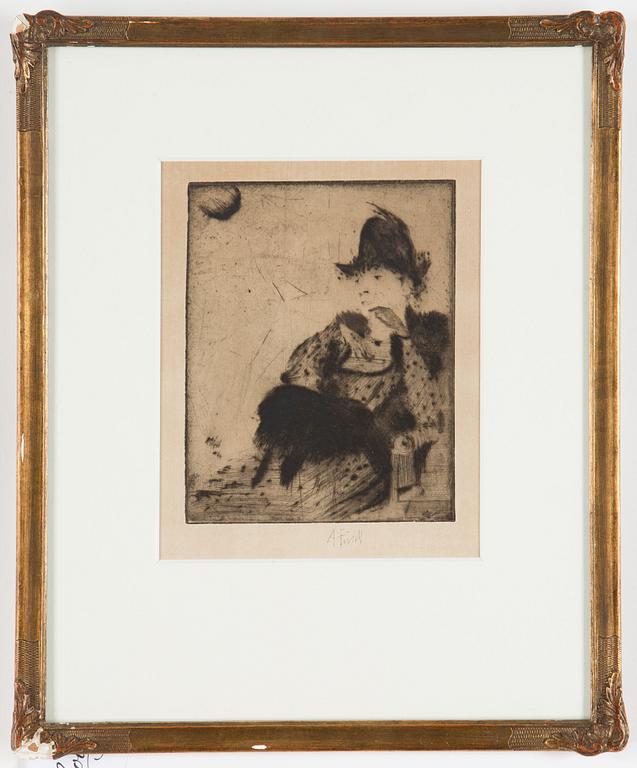 AXEL FRIDELL, dry point etching, signed A. Fridell.