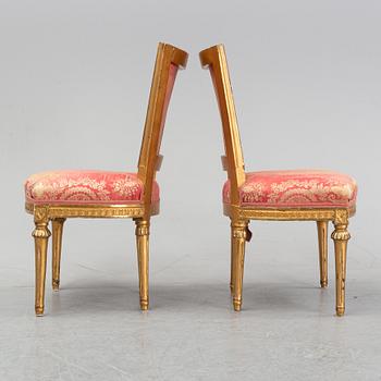 A pair of Gustavian chairs, second half of the 18th Century.