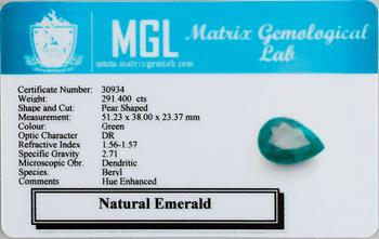 SMARAGD, oinfattad, 291 ct.