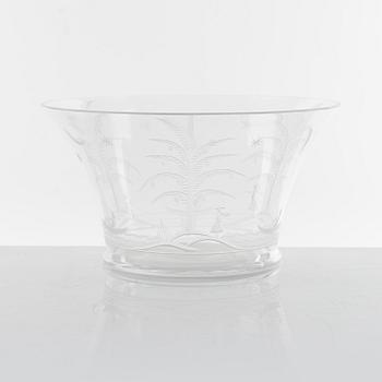 Edward Hald, two glass bowls, Orrefors, 1920's.